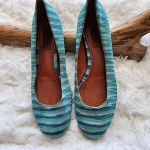 Missoni tessuto knit flats blue colorway